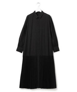 23区 S 【GOLD LABEL】トリアセテートオーガンジー プリーツワンピース ブラック系