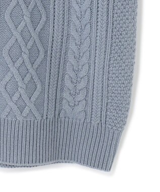 J.PRESS YORK STREET 【UNISEX】アランケーブル クルーニット サックスブルー系