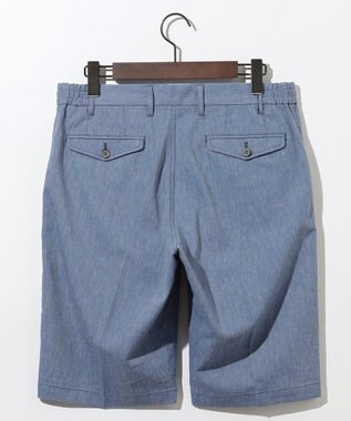 JOSEPH ABBOUD 【ウエストも伸びる/清涼/ストレッチ】ストレッチリネンシャンブレーショートパンツ サックスブルー系