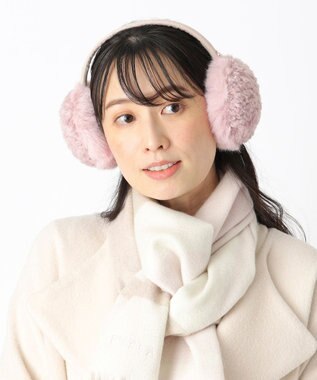 MOONBAT FURLA(フルラ)ファーMix コンパクト イヤマフ 無地 ピンク