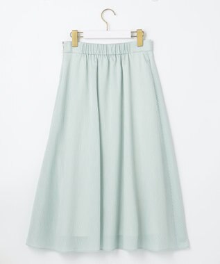 ANY SIS 【洗える】エアリーストライプ スカート グリーンストライプ