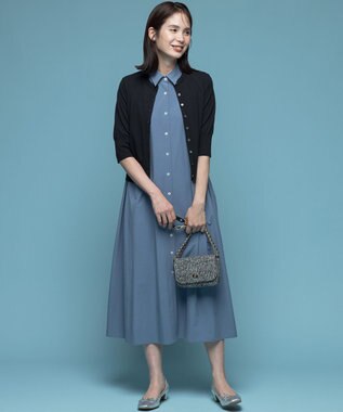 組曲 【2WAY】スーパーライトストレッチ ワンピース スモーキーブルー系