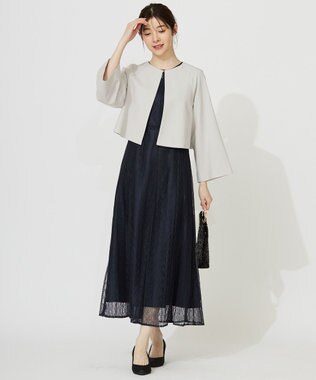 ANY SIS 【洗える】セレモニークロップド ジャケット ライトグレー