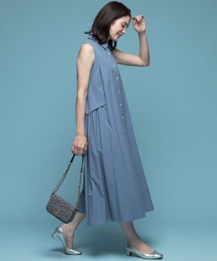 組曲 【2WAY】スーパーライトストレッチ ワンピース スモーキーブルー系