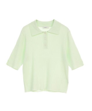 earth music&ecology 半袖ポロニットプルオーバー Mint Green
