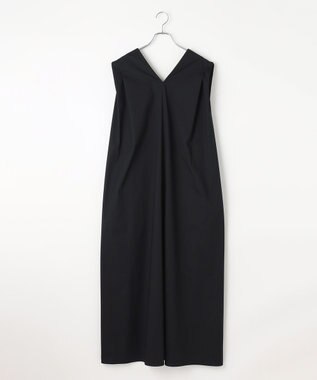 #Newans 【ANSWER for モダンベーシック】ダブルVネックロングワンピース ブラック系