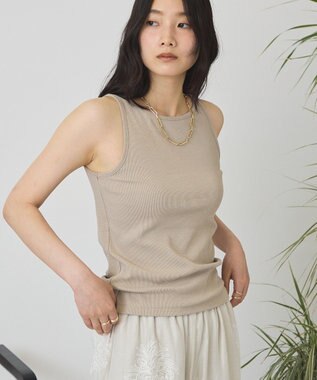AMERICAN HOLIC アメスリリブタンクトップ Gray Beige