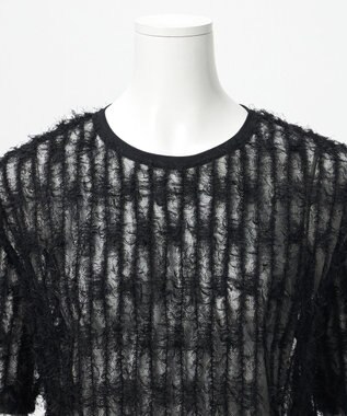 23区 【GOLD LABEL】フェザーチュール Tシャツ ブラック
