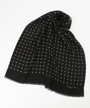 JOSEPH ABBOUD 【Holliday&Brown】クレストパターン ストール ブラック系5