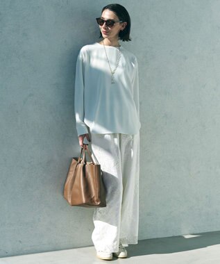 UNFILO 【ウエストゴム】ボタニカル エンブロイダリー パンツ エクリュ