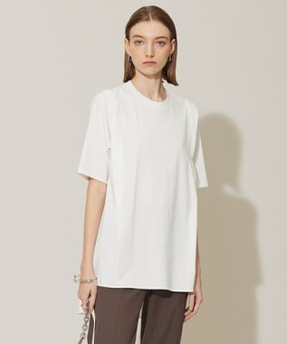 ICB L 【接触冷感・UVケア・洗える】コンフォートプレーティング デザインカットソー オフホワイト系