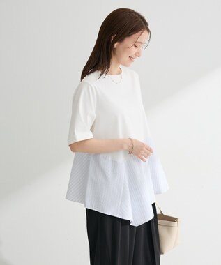 Green Parks 華やぎカットソー（アシメヘム） Off White