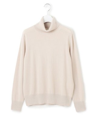 23区 L 【滝沢眞規子さん着用/Oggi掲載/洗える】ピュアカシミヤ タートルネック ニット ベージュ系