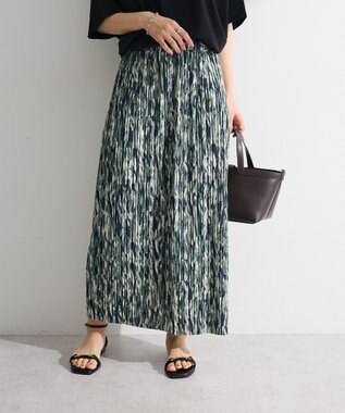 Green Parks 柄プリーツスカート Green