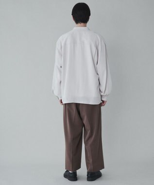 WEGO トロミBIGバンドカラーシャツ ライトベージュ