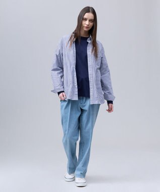 J.PRESS MEN 【J.PRESS ORIGINALS】【UNISEX】Cotton Broad Cloth Shirt / B.D. / Baggy-Fit ネイビー系1