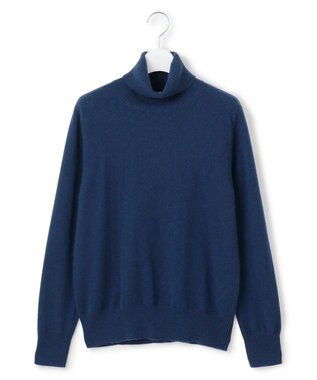 23区 L 【滝沢眞規子さん着用/Oggi掲載/洗える】ピュアカシミヤ タートルネック ニット ブルー系