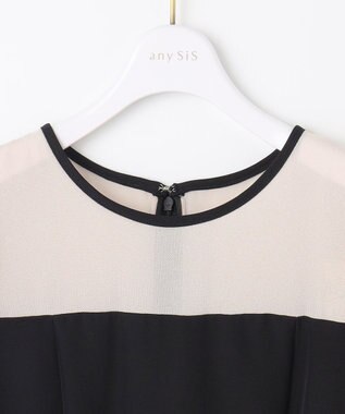 ANY SIS フリルスリーブペンシル ドレス ブラック