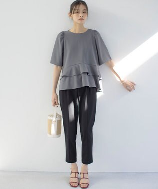 組曲 S 【ご好評につき追加生産！】ジョーゼットジャージースタイルアップ パンツ ブラック系