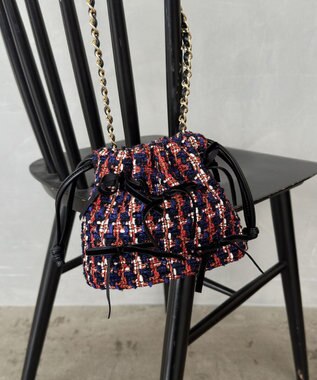 組曲 ツイードMINIドロスト バッグ ネイビー系7