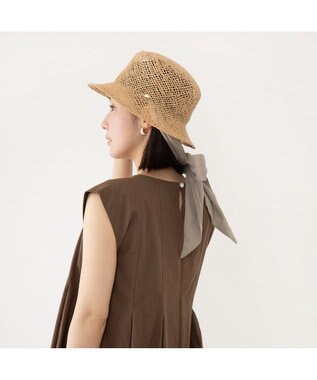 林八百吉商店 un chapeau  ラフィアキャペリン ブラウン