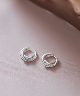 Tiaclasse マットメタルフープピアス シルバー