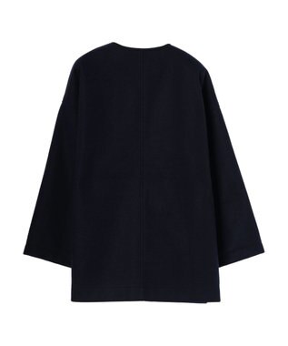 Green Parks 洗えるノーカラーショートコート Dark Navy