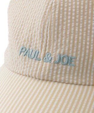 MOONBAT PAUL&JOE ACCESSOIRES(ポール&ジョー）ロゴ入り 深キャップ 帽子 ネコチャーム付 UVカット ライトイエロー