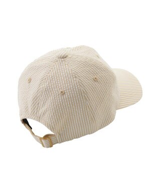 MOONBAT PAUL&JOE ACCESSOIRES(ポール&ジョー）ロゴ入り 深キャップ 帽子 ネコチャーム付 UVカット ライトイエロー