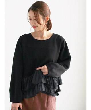 Te chichi ティアードフリルヘムプルオーバー ブラック