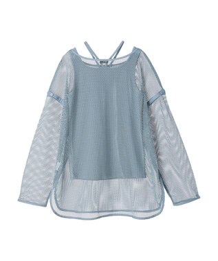 earth music&ecology ＳＥＴ２点メッシュプルオーバー＋タンクトップ Ivory