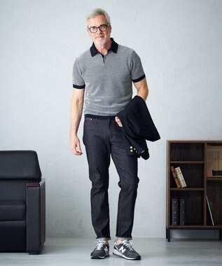 J.PRESS MEN 【ビジネス対応】【HYBRID LINEN】ニットポロシャツ ホワイト系1