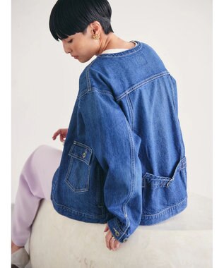 AMERICAN HOLIC ノーカラーデニムＧジャン Indigo