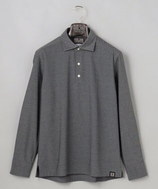 GOTAIRIKU あのBIZポロが 長袖に【仕事で着られる】キレイめ 鹿の子 ビズポロシャツ_ロング ライトグレー系