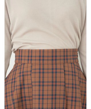 earth music&ecology チェックフレアスカート Check Brown