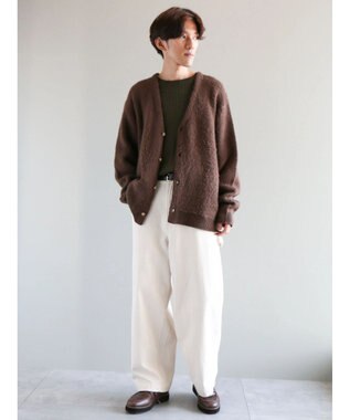 CRAFT STANDARD BOUTIQUE ワイドリブクルーネックニットプルオーバー Khaki
