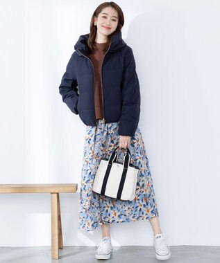 Tiaclasse 【SET UP】幅広いアイテムと相性抜群のニットトップスと女性らしさ溢れるスカートセット ブラウンオレンジ