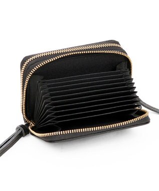 UNBILLION ペルケ perche / ドット型押し・ジャバラカードキーケース ブラック