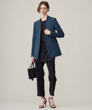 ICB 【洗える】ライトダブルクロス ドロストパンツ ブラック系