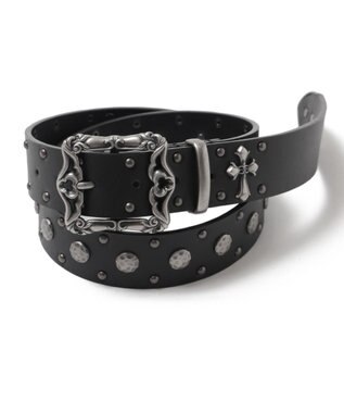 WEGO Mクロスモチーフスタッズベルト ブラック
