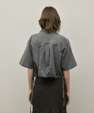 GRACE CONTINENTAL ハーフスリーブデニムシャツ グレー