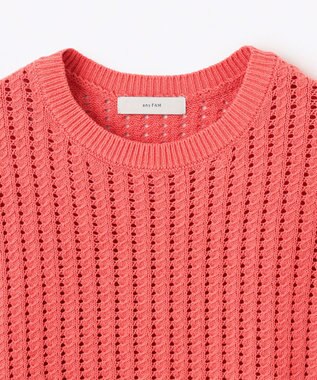 ANY L パターンメッシュニットベスト コーラル