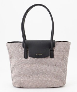 LA BAGAGERIE フラップかごトートバッグ グレー