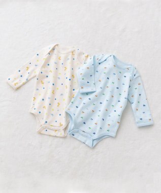 MIKI HOUSE HOT BISCUITS 【70-90cm】 長袖ボディシャツ２枚セット(かぶり仕様)