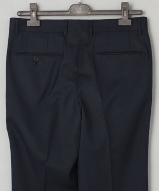 GOTAIRIKU ロングセラー【洗える/折り目加工/シワになりにくい/ウエストアジャスター】ウォッシャブル サマーウール100％パンツ_定番色(1タック)23年モデル ネイビー系