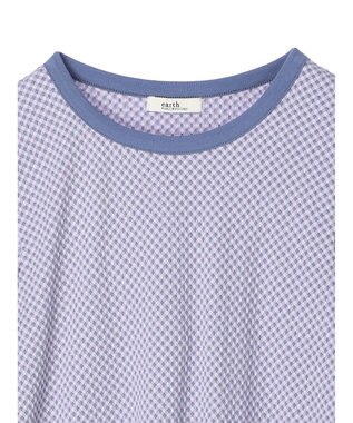 earth music&ecology ギンガムパフＴＥＥ Lavender