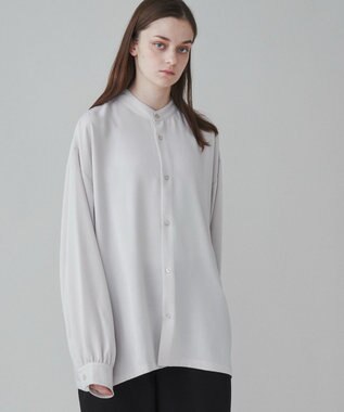 WEGO トロミBIGバンドカラーシャツ ライトベージュ