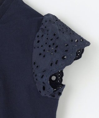 ANY KIDS ドレス アップリケ Tシャツ ネイビー