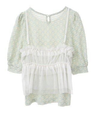 earth music&ecology ＳＥＴ２点フラワープルオーバー＋チュールビスチェ Mint