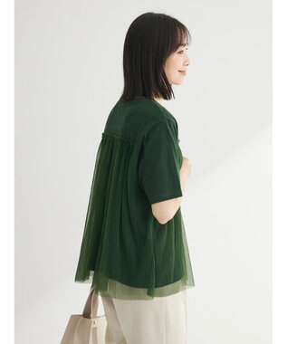 Green Parks プリーツチュールドッキングプルオーバー Green